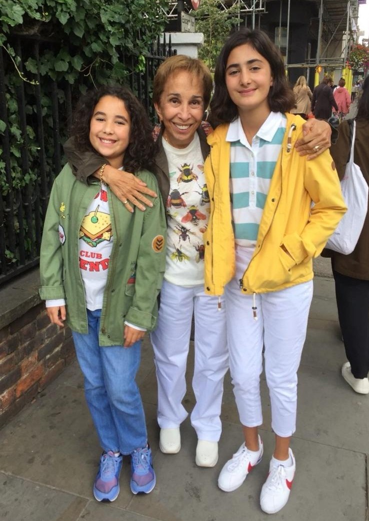 With my granddaughters Zein and Zahra