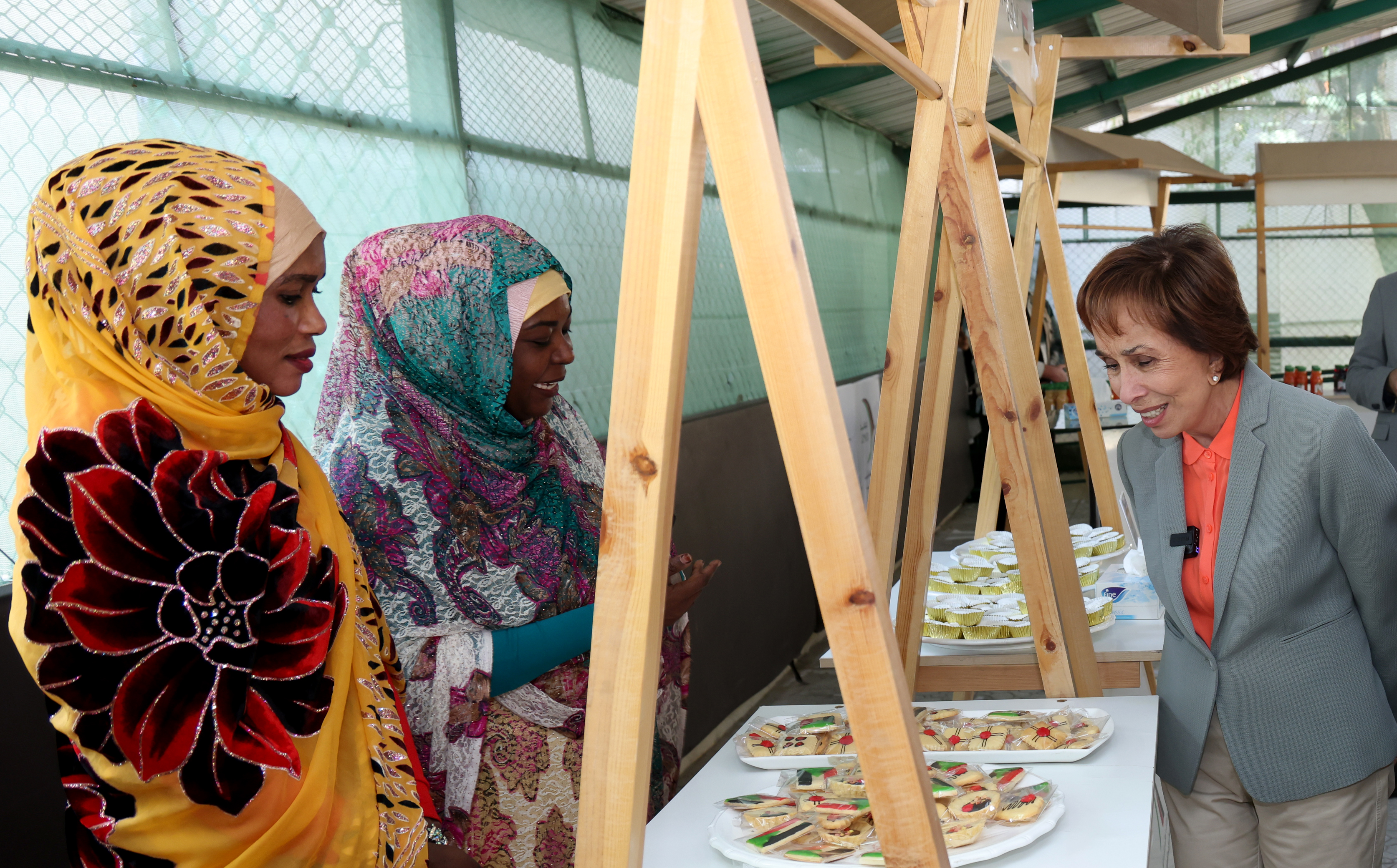 A bazaar by a group of refugee women showcasing their diverse cultures at Al-Nuzha Community Support