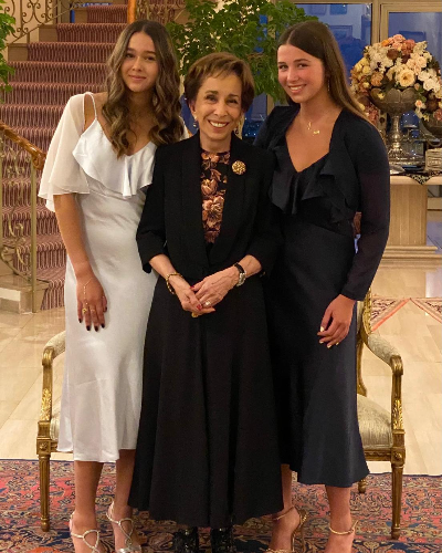 With my granddaughters Aysha and Iman